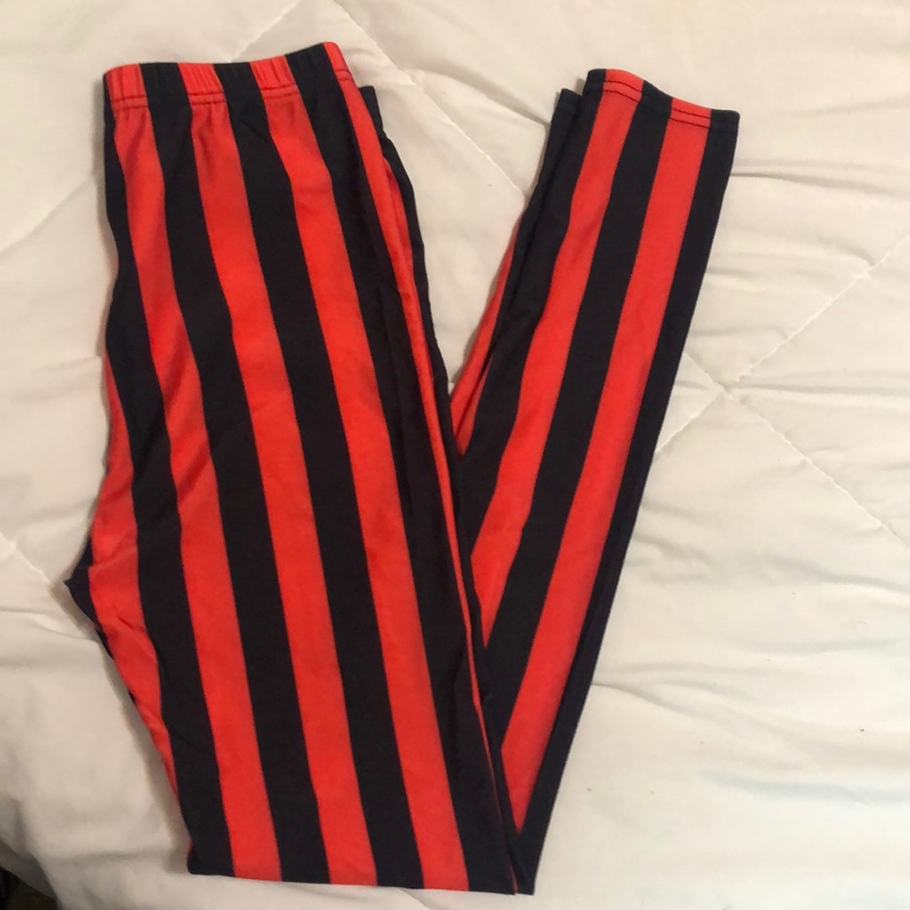Red and Black Stripped Leggings